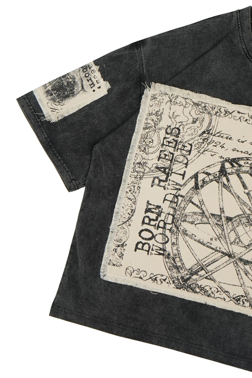 Stonewash Crop Patch Tee